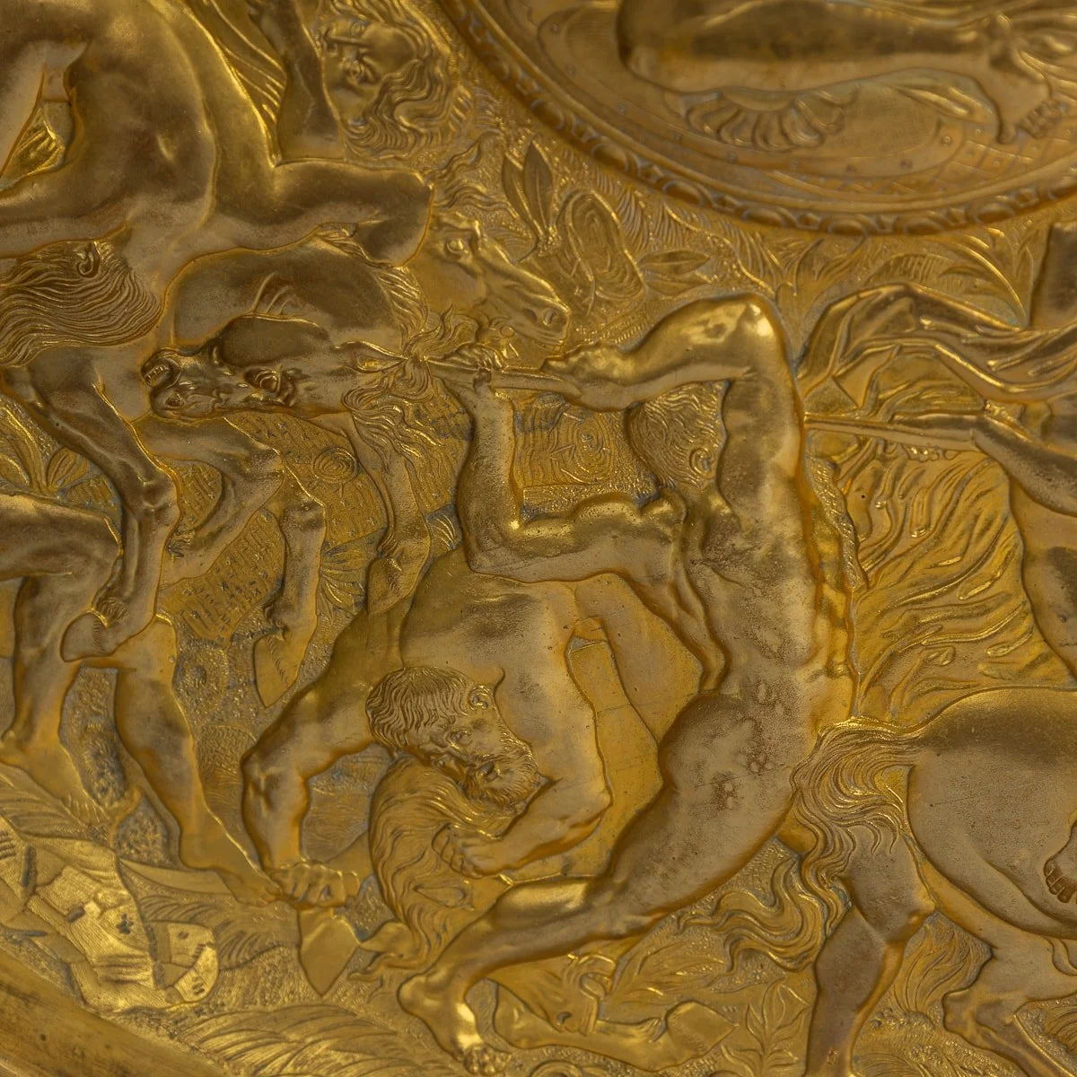 PUSHKIN ANTIQUES - ANTIQUE 19thC VICTORIAN PAIR OF GILT METAL REPOUSSE WALL CHARGERS c.1870 - 41.jpg