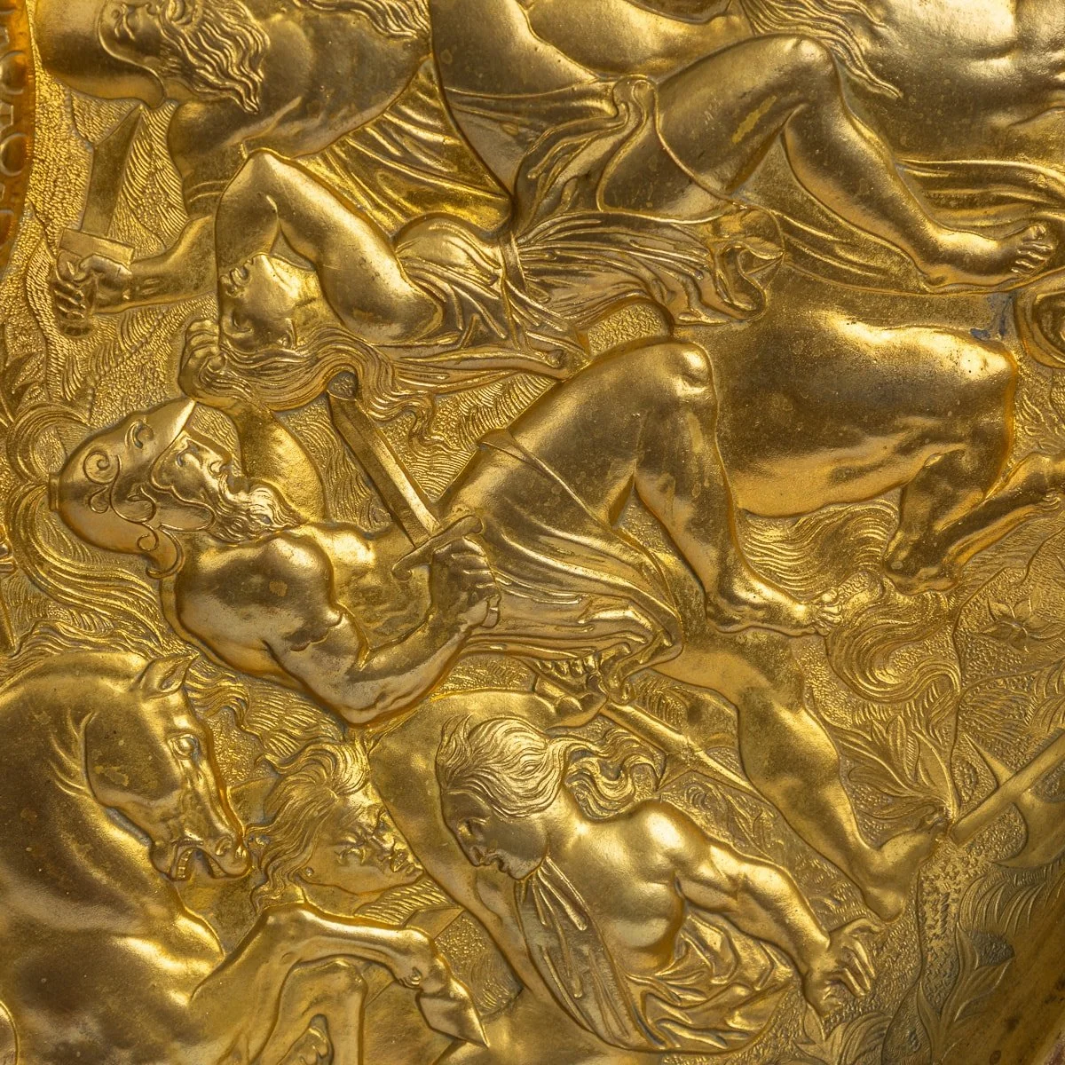 PUSHKIN ANTIQUES - ANTIQUE 19thC VICTORIAN PAIR OF GILT METAL REPOUSSE WALL CHARGERS c.1870 - 39.jpg