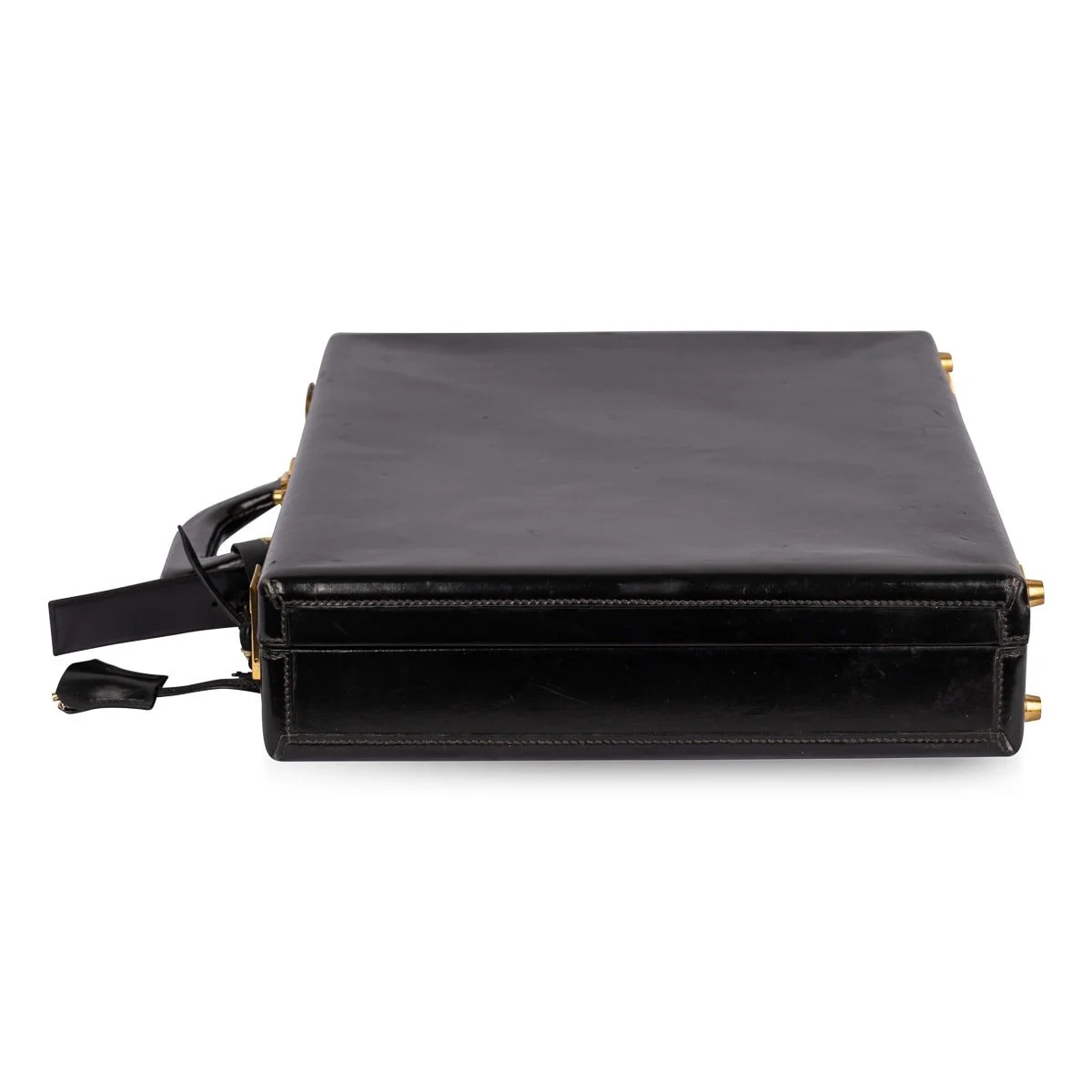 PUSHKIN ANTIQUES - VINTAGE 20thC HERMÈS HARD SIDED BLACK LEATHER BRIEFCASE c.1990 - 04.jpg