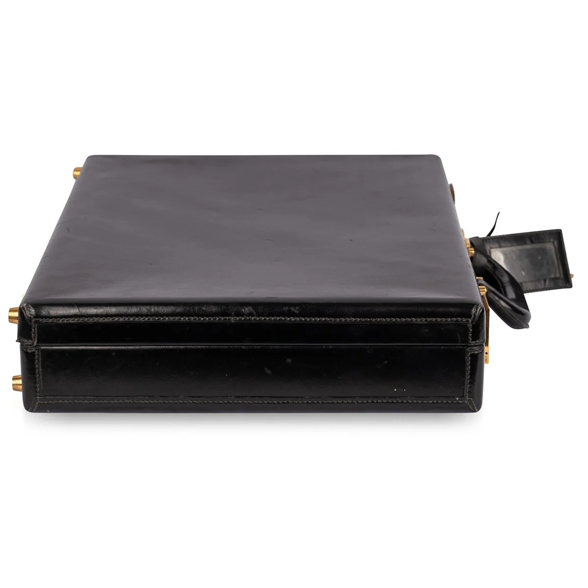 PUSHKIN ANTIQUES - VINTAGE 20thC HERMÈS HARD SIDED BLACK LEATHER BRIEFCASE c.1990 - 06.jpg
