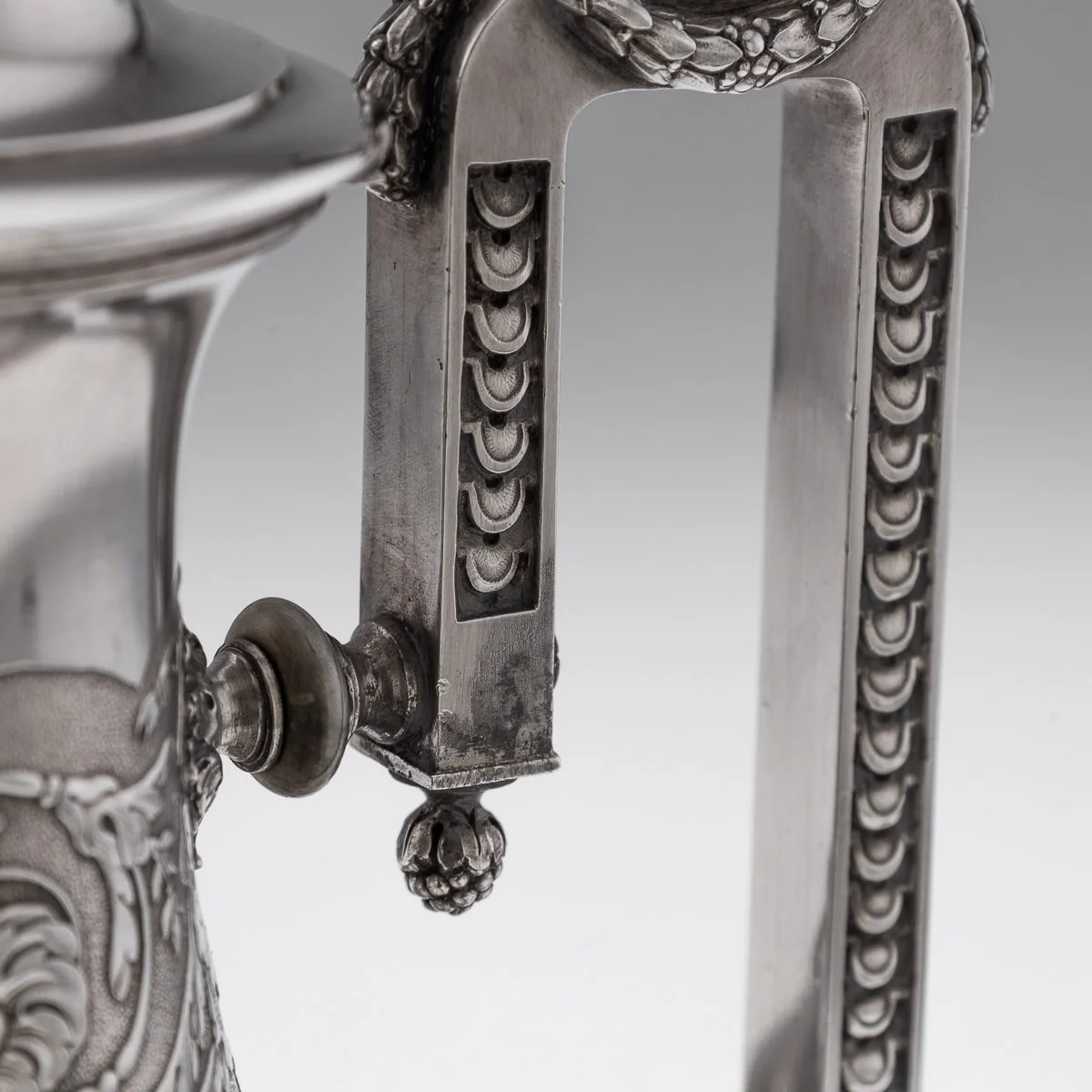 PUSHKIN ANTIQUES - ANTIQUE 19thC FRENCH SOLID SILVER TEA & COFFEE SET, CHARLES MERITE, PARIS c.1880 - 11.jpg