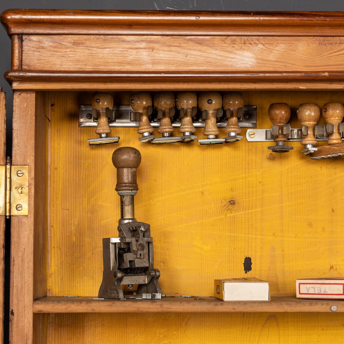 PUSHKINS - A 20thC ITALIAN PINE CUPBOARD & COLLECTION OF OVER EIGHTY RUBBER STAMPS c.1930 - 15.jpg