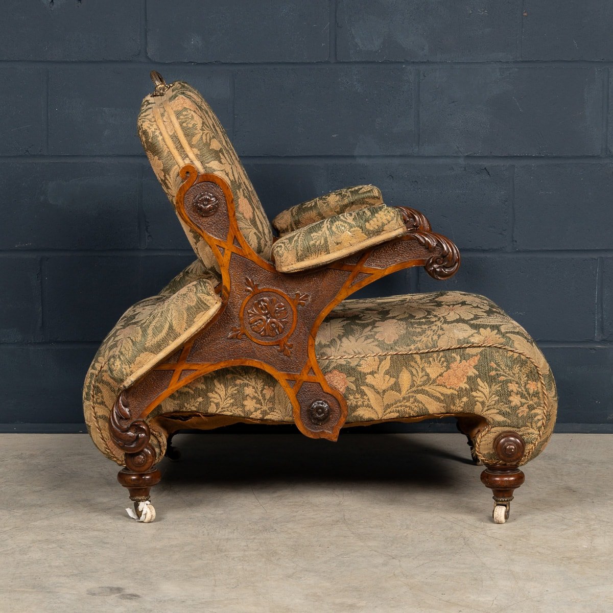 PUSHKIN'S - ANTIQUE 19thC VICTORIAN WALNUT PULLMAN REVERSIBLE ARMCHAIR c.1860 - 5.jpg