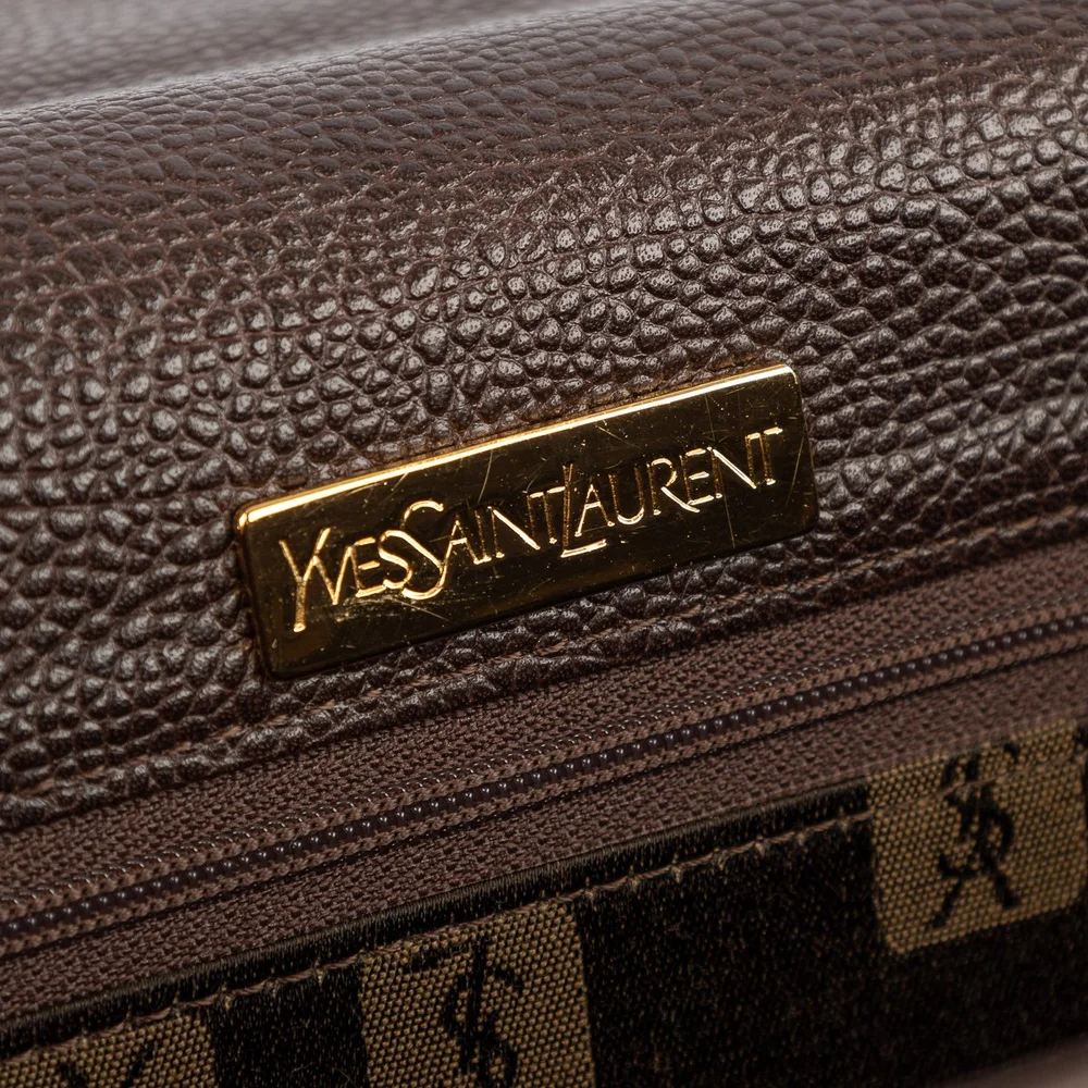 VINTAGE 20thC YVES SAINT LAURENT BLACK CLUTCH BAG / HANDBAG, MADE 