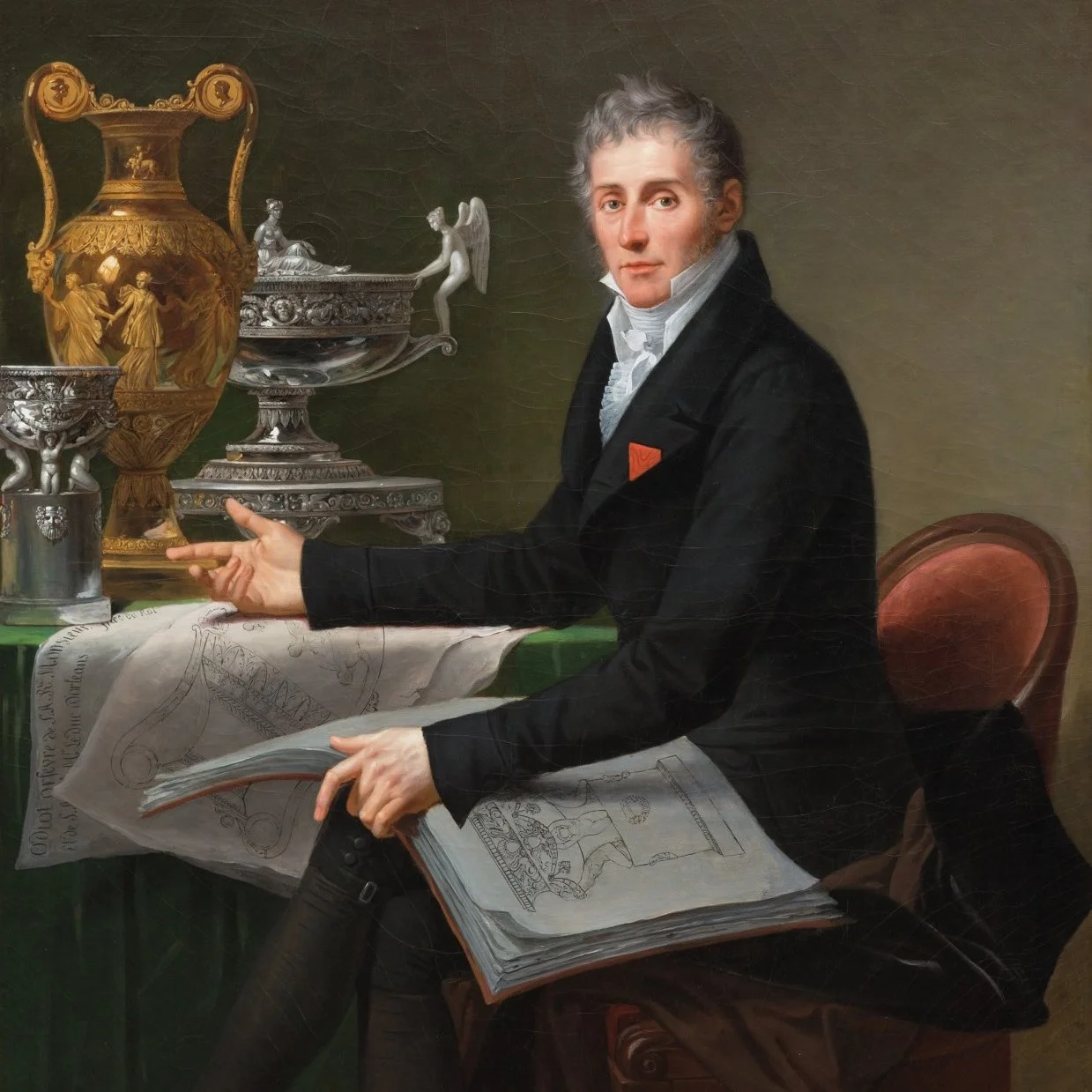 Portrait of silversmith Jean-Baptiste Claude Odiot by Robert Lefèvre
