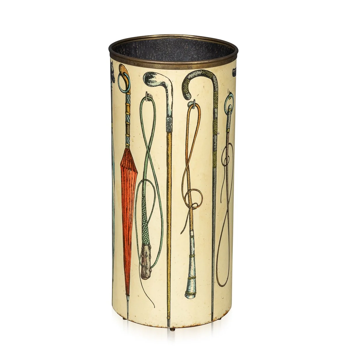  20thC ITALIAN ROUND UMBRELLA &amp; STICK STAND BY PIERO FORNASETTI c.1950 