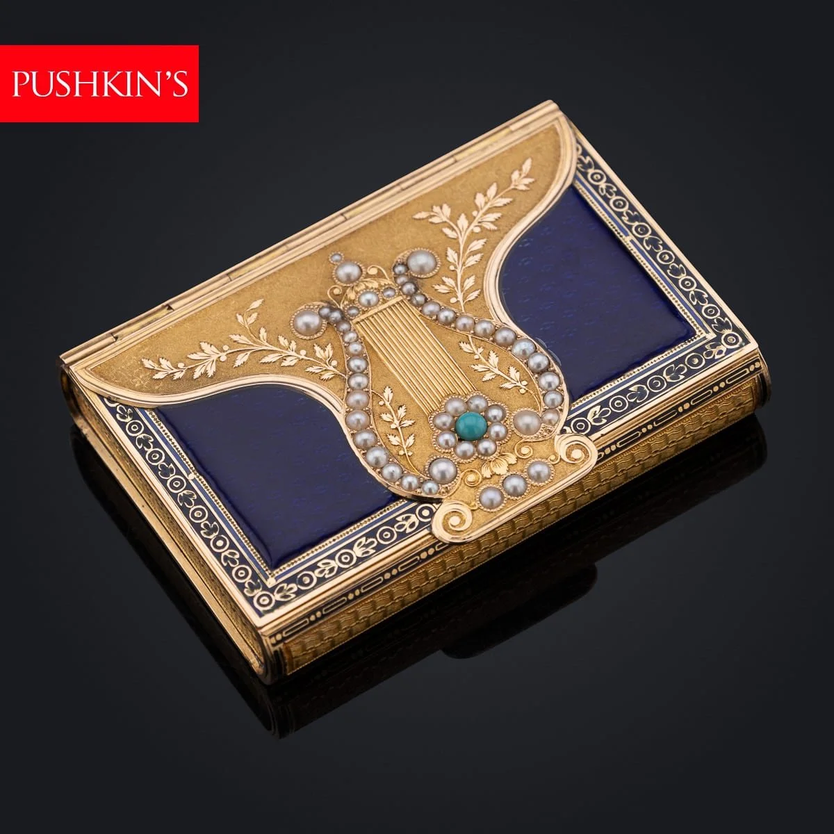 PUSHKINS.COM - A10228 - ANTIQUE 19thC SWISS 18k GOLD PEARL SET & ENAMEL MUSICAL BOX, REMOND c.1800 - 02.jpg