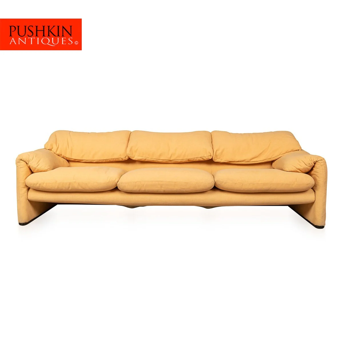 PUSHKIN ANTIQUES - STYLISH 20thC MARALUNGA SOFA IN ORIGINAL VINTAGE FABRIC BY VICO MAGISTRETTI - 02.jpg