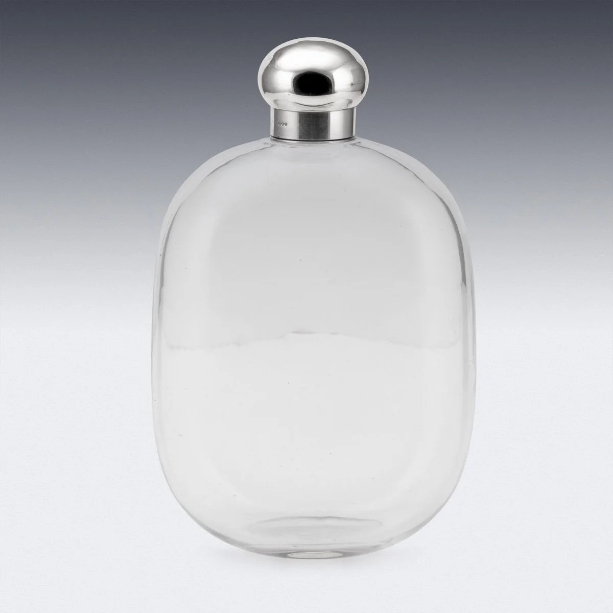 PUSHKINS.COM - Z12462 - ANTIQUE 19thC VICTORIAN SOLID SILVER & GLASS FLASK DECANTER, LONDON c.1888 - 5.jpg