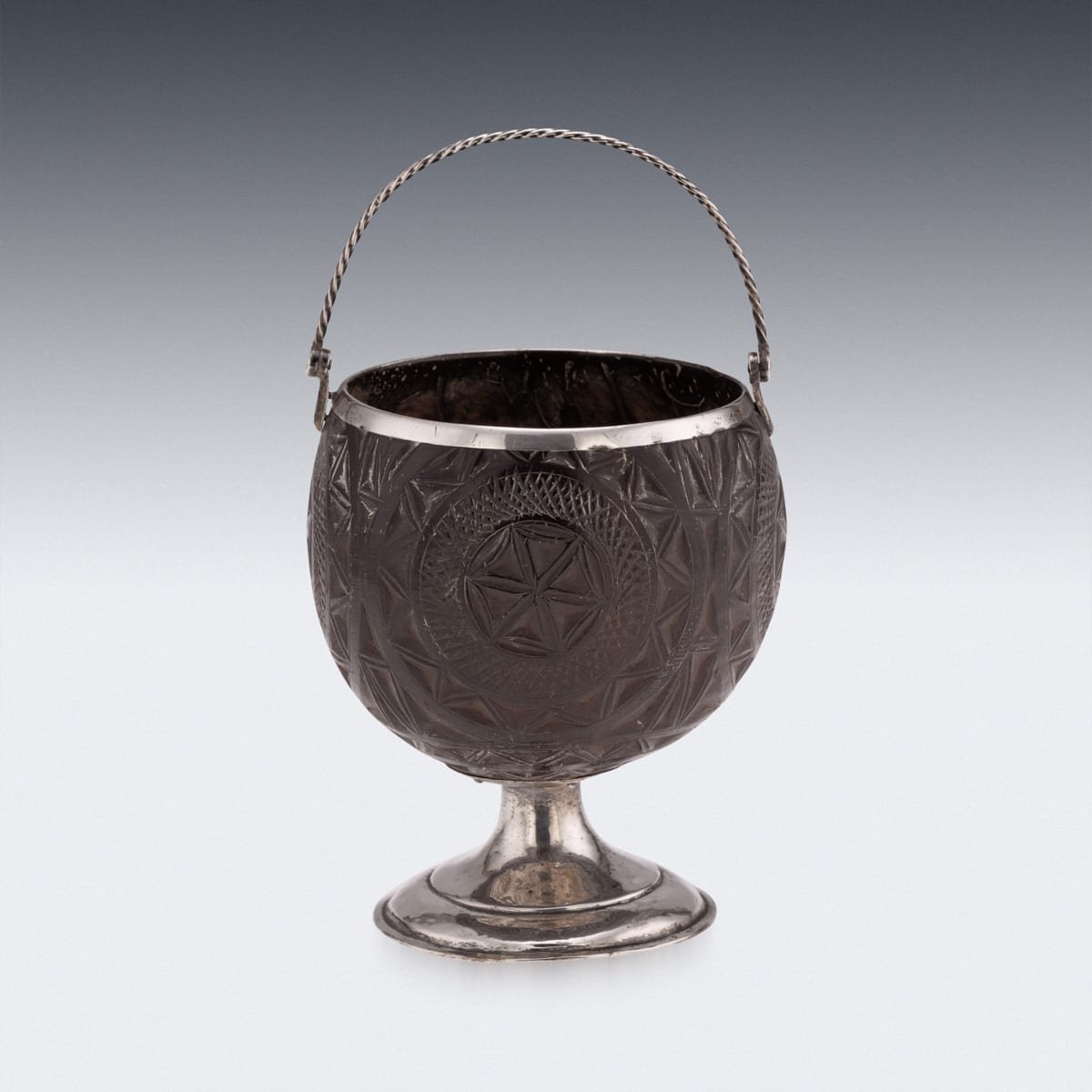 PUSHKINS.COM - B12240 - ANTIQUE 19thC GEORGIAN SOLID SILVER MOUNTED COCONUT CUP c.1820 - 05.jpg