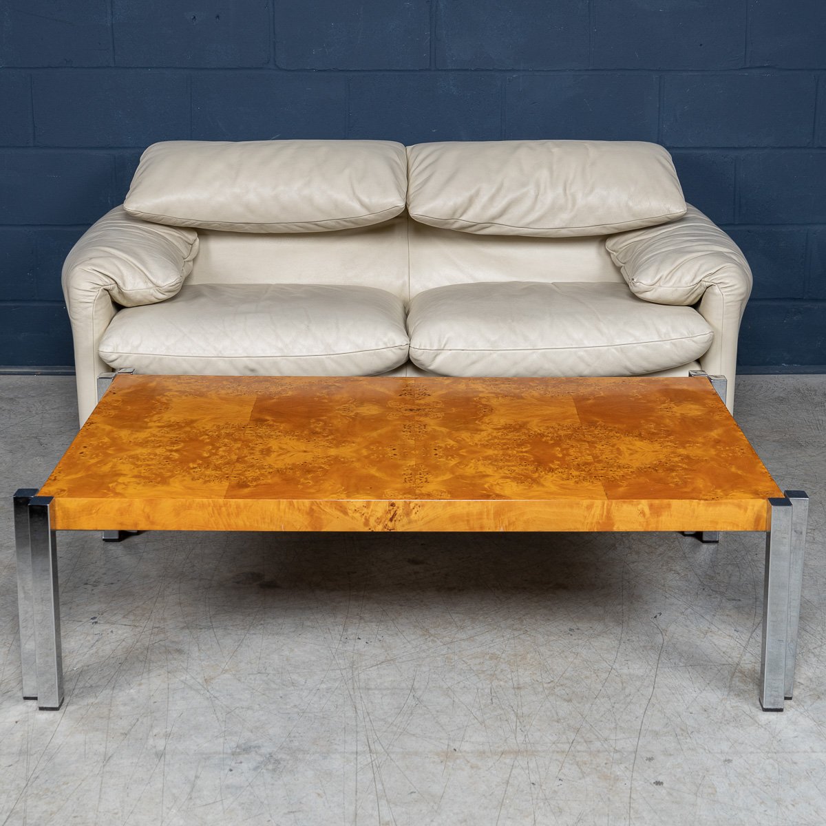 PUSHKINS.COM - B11293 - VINTAGE 20thC ITALIAN CHROME & BURR WALNUT COFFEE TABLE c.1980 - 04.jpg