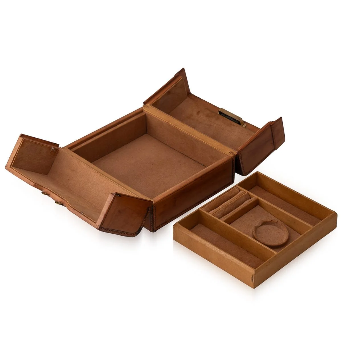 PUSHKINS.COM - D11983 - ANTIQUE 20thC VICTORIAN LEATHER & BRASS JEWELLERY CASE c.1900 - 20.jpg