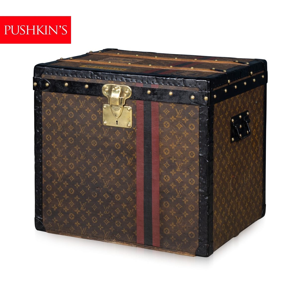 PUSHKINS.COM - B12257w - VINTAGE 20thC LOUIS VUITTON HAT TRUNK IN MONOGRAM CANVAS, FRANCE c.1930 - 02.jpg