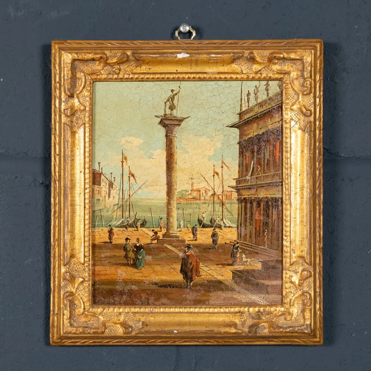 PUSHKINS.COM - B12371 - ANTIQUE 20thC PAIR OF VENETIAN CANAL SCENE OIL PAINTINGS BY ALDO GROSSI, ITALY - 06.jpg