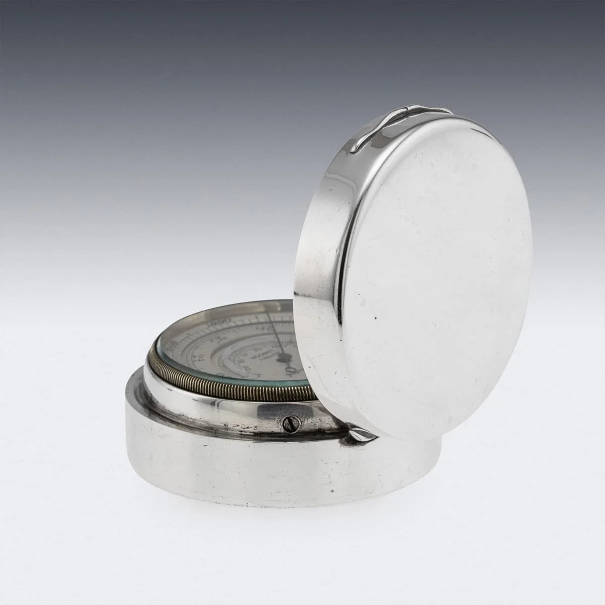 PUSHKINS.COM - C12088 - ANTIQUE 20thC ENGLISH SOLID SILVER BAROMETER, ASPREY OF LONDON c.1919 - 06.jpg