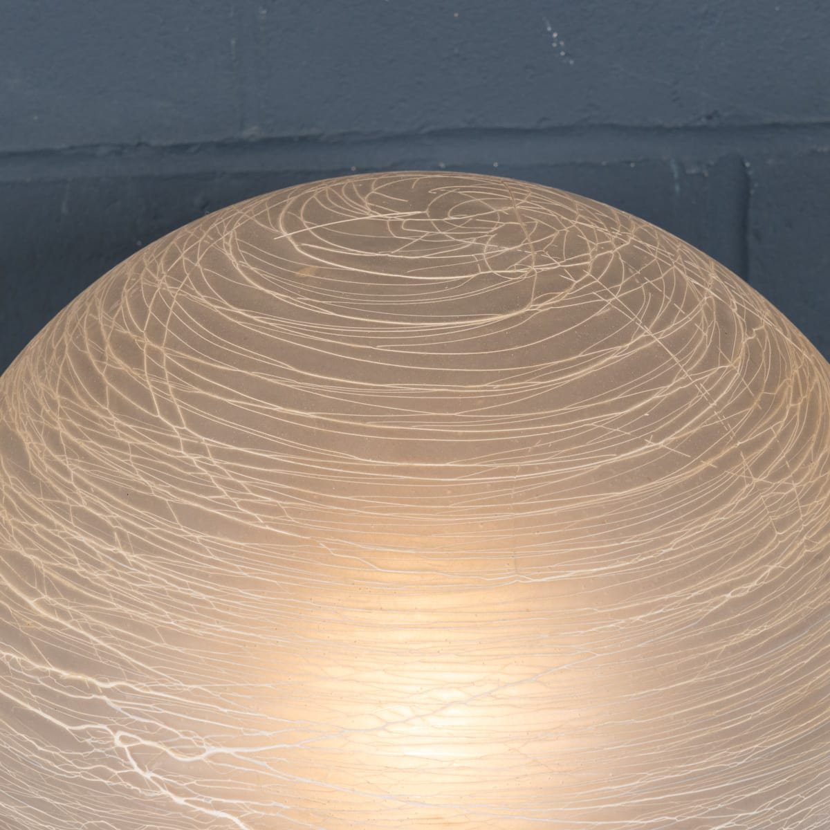 PUSHKINS.COM - B12262 - VINTAGE 20thC ITALIAN HAND BLOWN FROSTED GLASS GLOBE TABLE LAMP, MURANO - 06.jpg