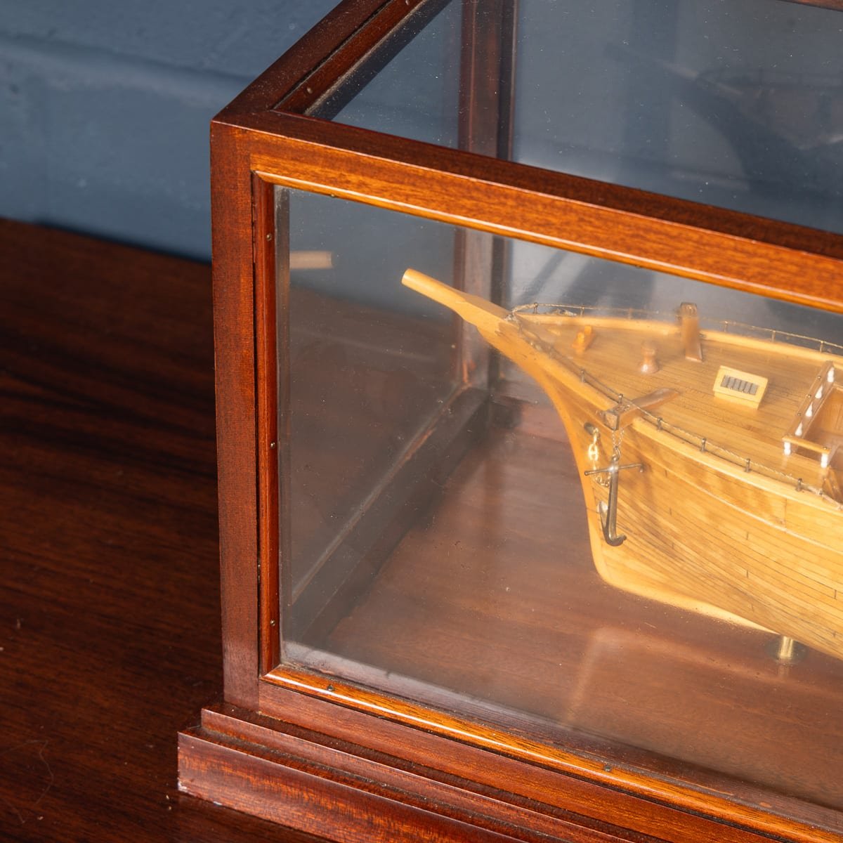PUSHKINS.COM - B11858 - 20thC MARITIME CLUB HOUSE CASED PLANKED & FRAMED SHIP MODEL BY A. KAUSEN c.1934 - 21.jpg