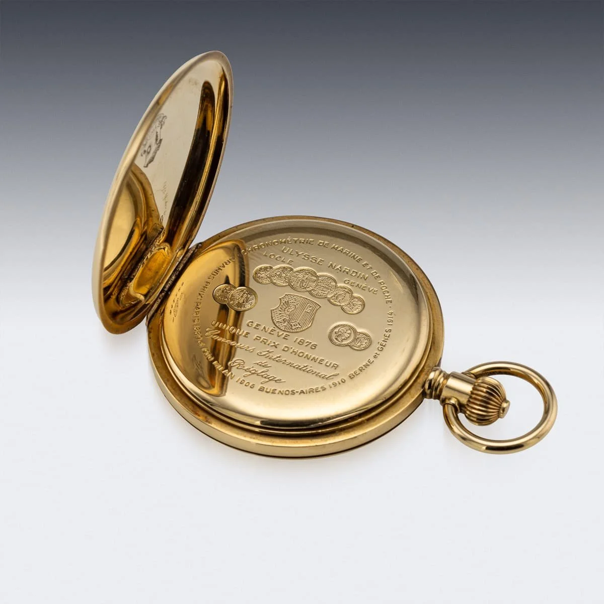 PUSHKINS.COM - C171026 - ANTIQUE 20thC SWISS 18K GOLD ULYSSE NARDIN LOCLE & GENÈVE POCKET WATCH - 05.jpg