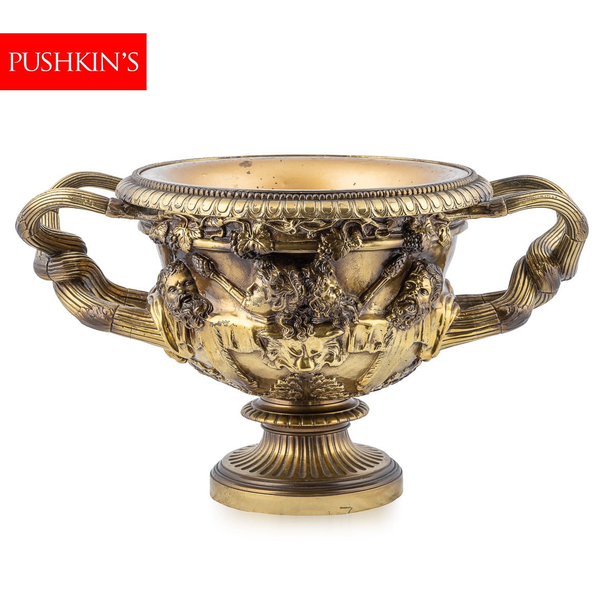 PUSHKIN'S - ANTIQUE 19thC VICTORIAN SOLID BRONZE WARWICK VASE c.1880 - 01.jpg