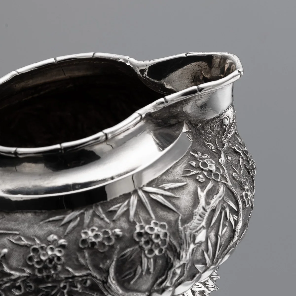 PUSHKINS.COM - A00130 - ANTIQUE 19thC CHINESE EXPORT SOLID SILVER FOUR PIECE TEA SET, WANG HING c.1880 - 44.jpg