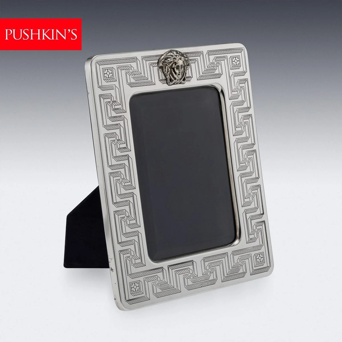 PUSHKINS.COM - J12206 - VINTAGE 20thC ITALIAN SOLID SILVER & GOLD PLATED GIANNI VERSACE PICTURE FRAME - 02.jpg