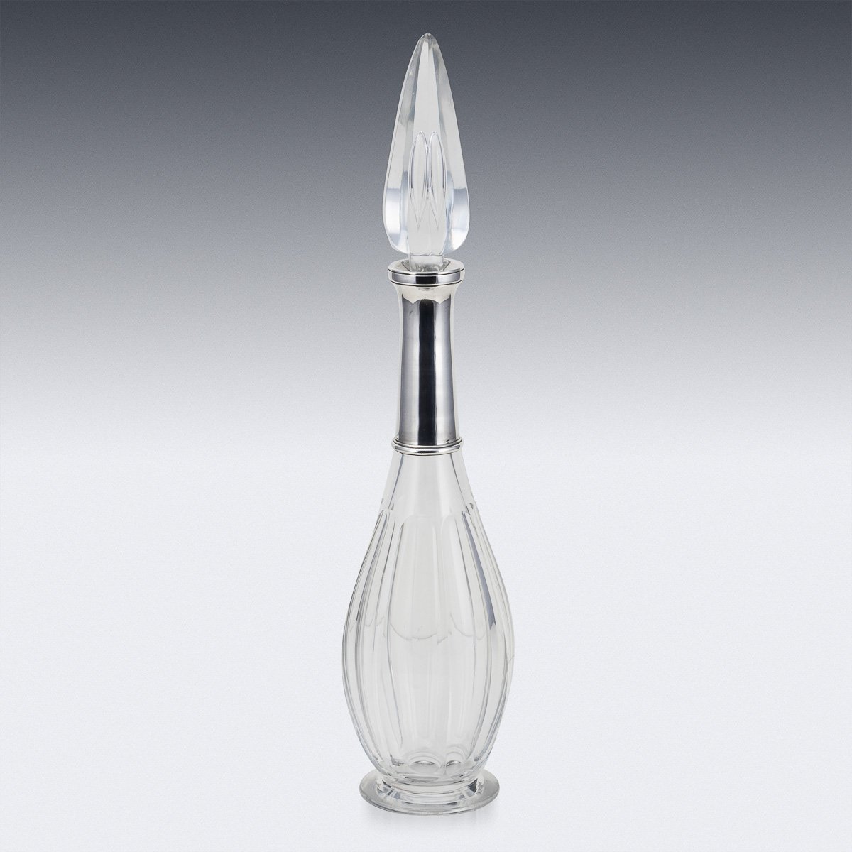 PUSHKINS.COM - D11163 - STUNNING 20thC FRENCH ART DECO SOLID SILVER & BACCARAT CRYSTAL DECANTER c.1920 - 05.jpg
