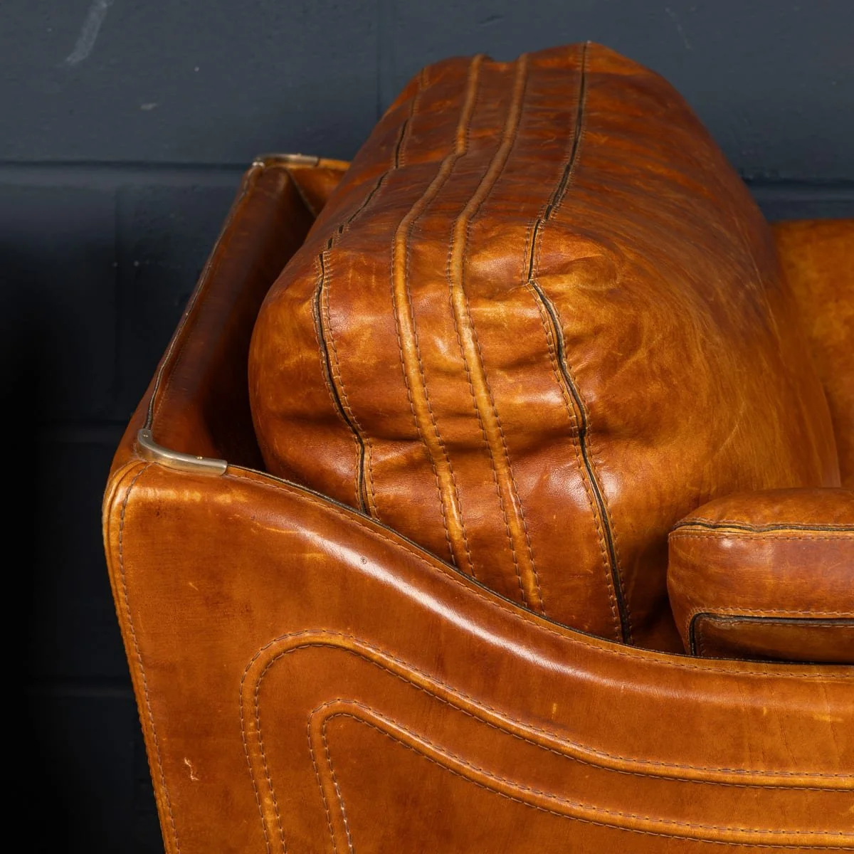 PUSHKINS.COM - B11839 - VINTAGE 20thC FRENCH PAIR OF LEATHER ARMCHAIRS IN THE MANNER OF ROCHE BOBOIS - 30.jpg