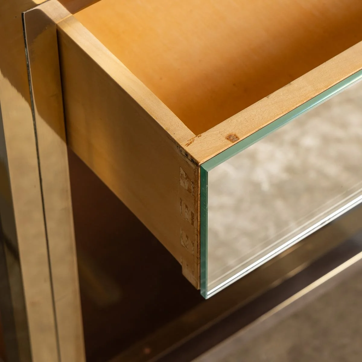 PUSHKINS.COM - Z12104 - 20thC PAIR OF BRASS, CHROME & GLASS SIDE TABLES BY BELGO CHROM, BELGIUM c.1970 - 12.jpg