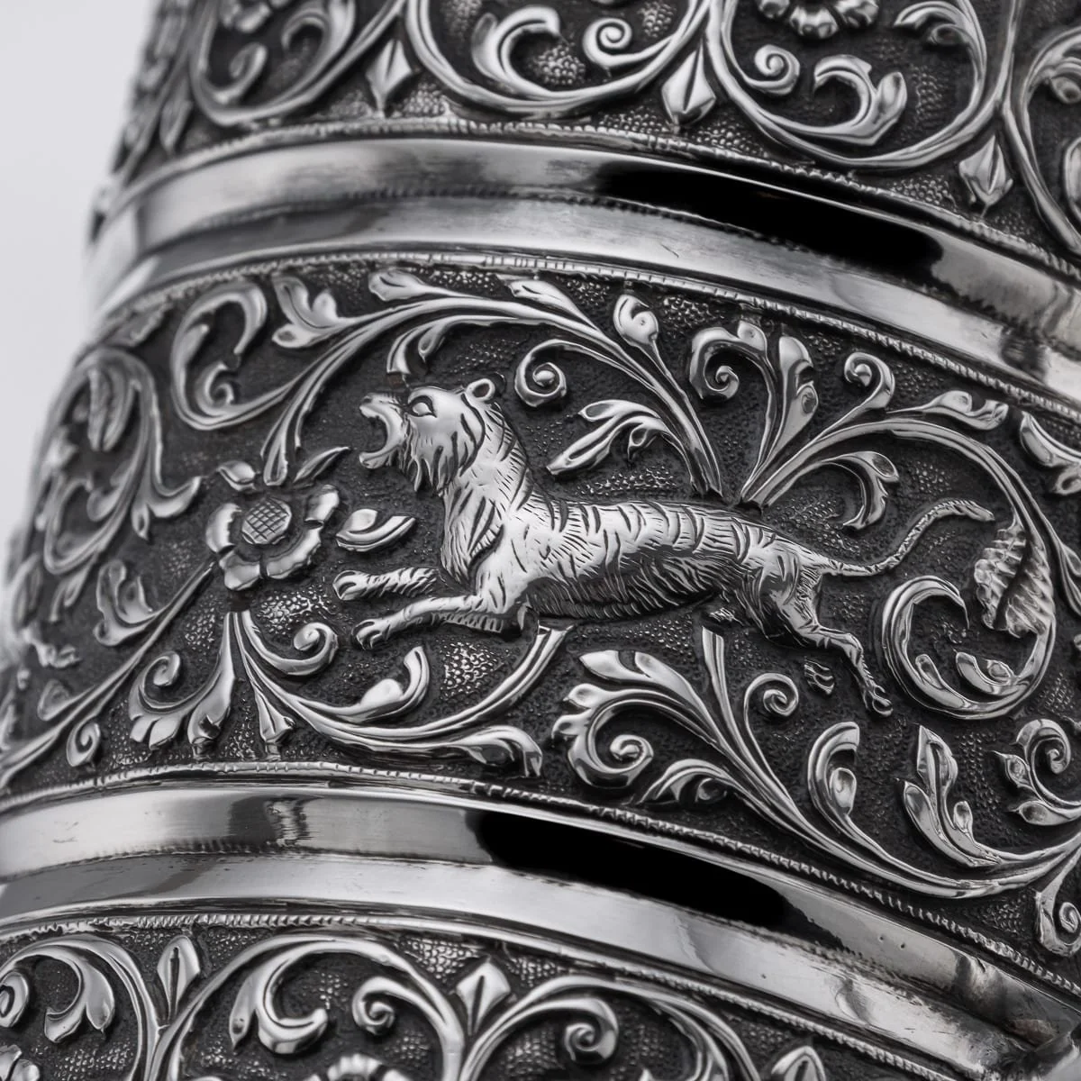 PUSHKINS.COM - A00120 - ANTIQUE 19thC INDIAN KUTCH SOLID SILVER MUG, OOMERSI MAWJI, BHUJ c.1890 - 21.jpg