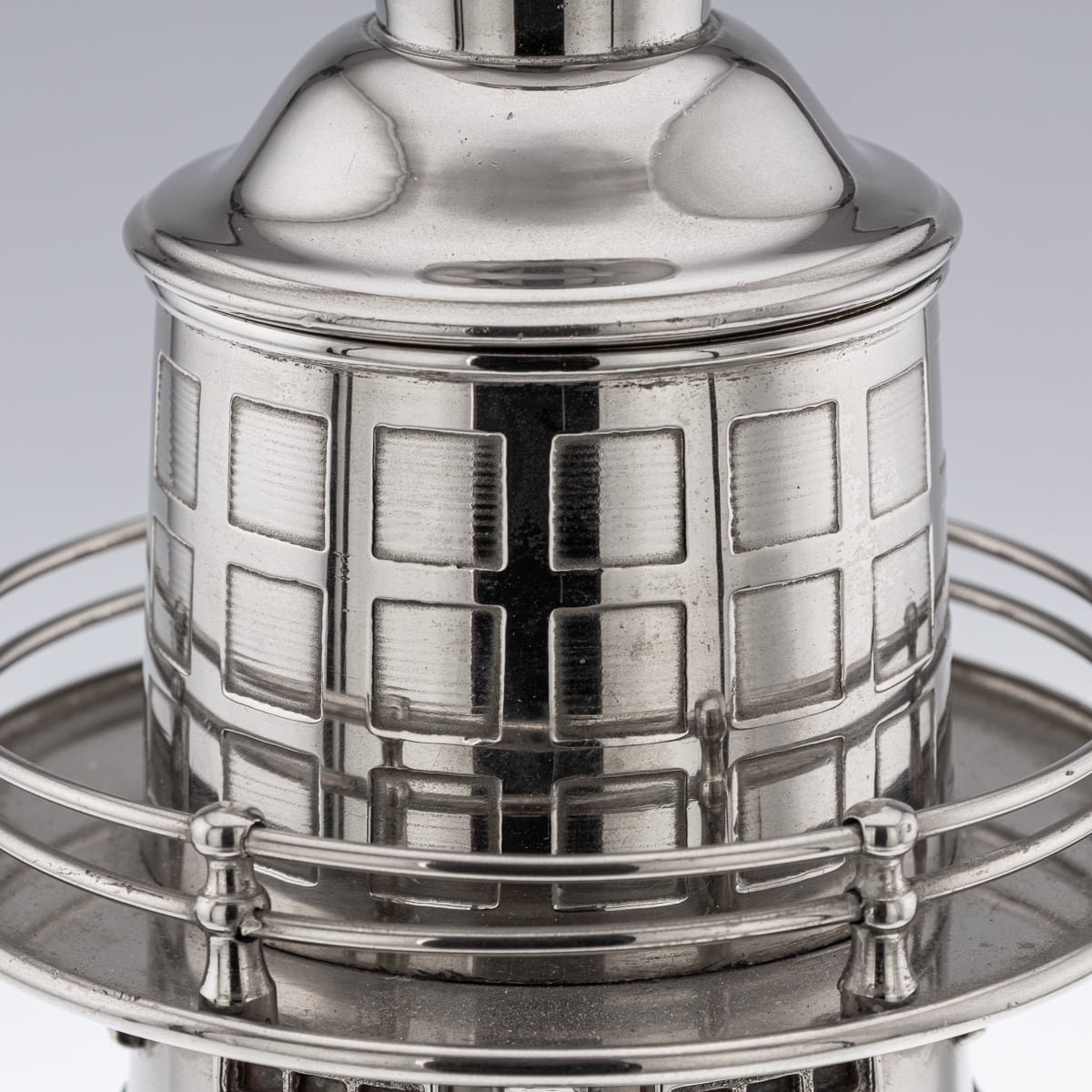 PUSHKIN'S - SILVER PLATED LIGHTHOUSE COCKTAIL SHAKER - 10.jpg
