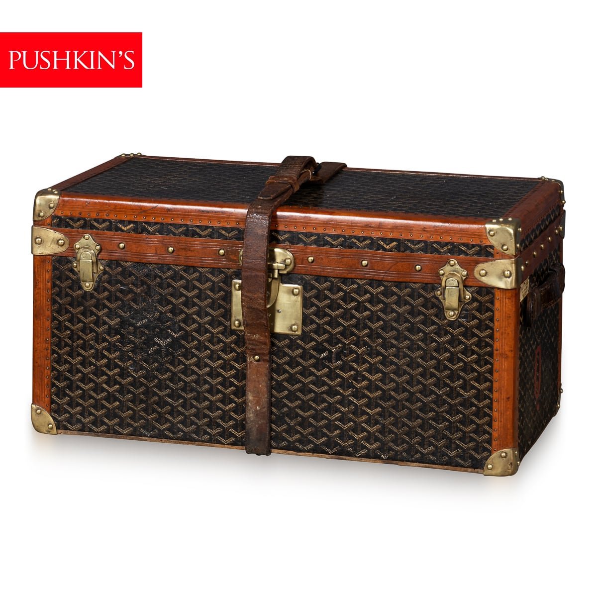 PUSHKIN'S - ANTIQUE 20thC FRENCH SMALL TRUNK BY GOYARD, PARIS c.1920 - 1.jpg