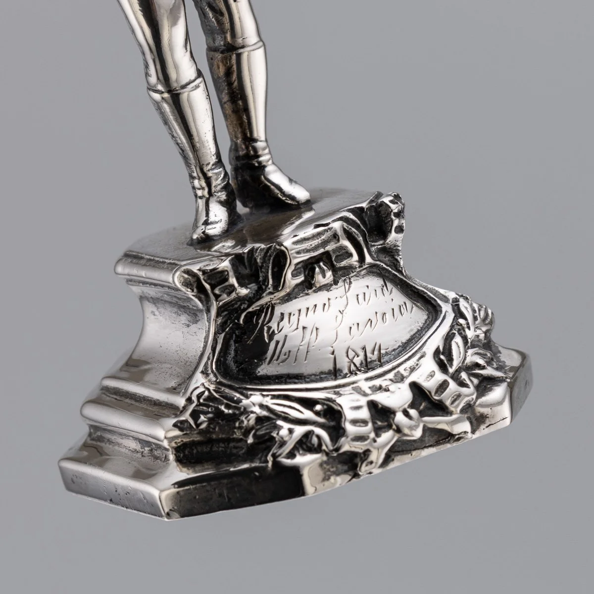 PUSHKINS.COM - J12495 - ANTIQUE 20thC ITALIAN SOLID SILVER & ENAMEL MOUNTED NAPOLEONIC KINGDOM GUARD -  13.jpg