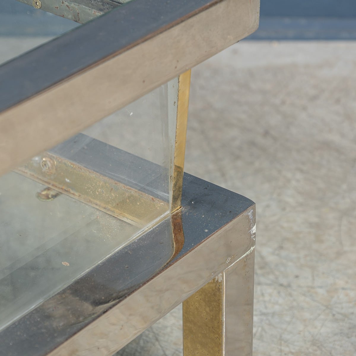 PUSHKINS.COM - B11245 - VINTAGE 20thC FRENCH CHROME & GLASS VITRINE COFFEE TABLE BY MAISON JANSEN c.1970 - 23.jpg