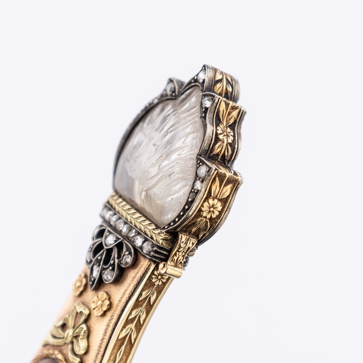 PUSHKINS.COM - ANTIQUE 19thC AUSTRIAN GOLD, DIAMOND & ROCK CRYSTAL TOOTHPICK CASE c.1820 - 9.jpg