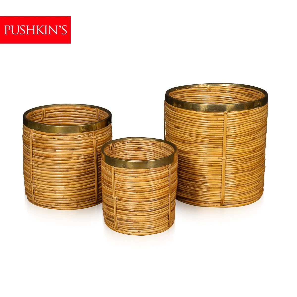 PUSHKINS.COM - Z12477 - VINTAGE 20thC ITALIAN BRASS & BAMBOO BASKETS ATTRIBUTABLE TO GABRIELLA CRESPI - 02.jpg