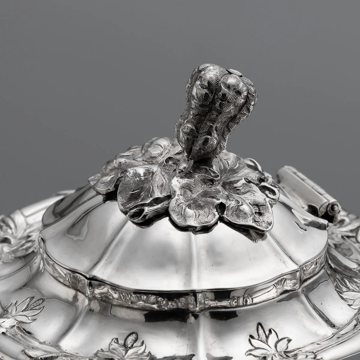 PUSHKINS.COM - A00097 - ANTIQUE 19thC VICTORIAN SOLID SILVER FOUR PIECE TEA SET, LONDON c.1854 - 08.jpg