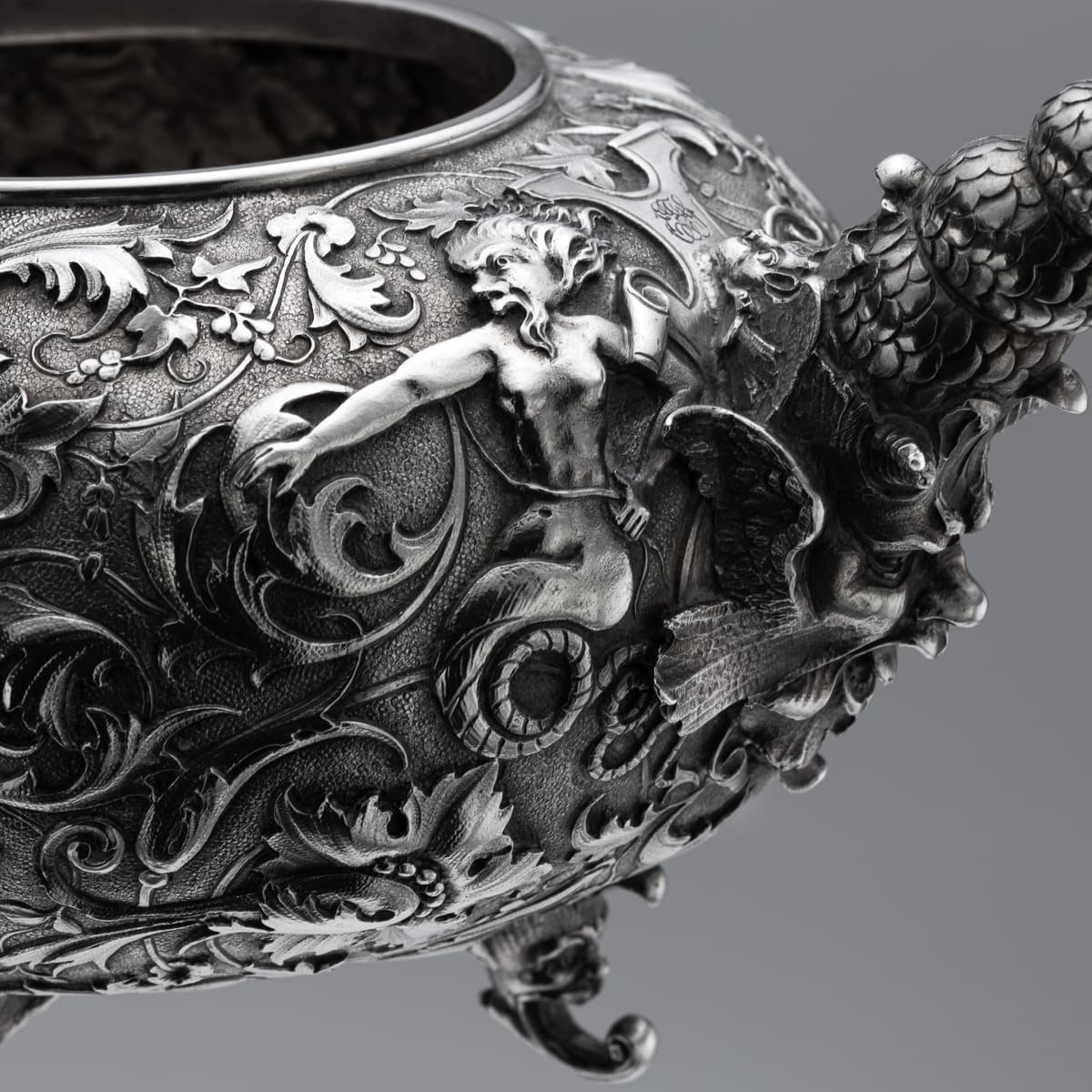 PUSHKINS.COM - A00252 - ANTIQUE 19thC ITALIAN SOLID SILVER THREE PIECE TEA SET BY G.ACCARISI c.1890 - 20.jpg