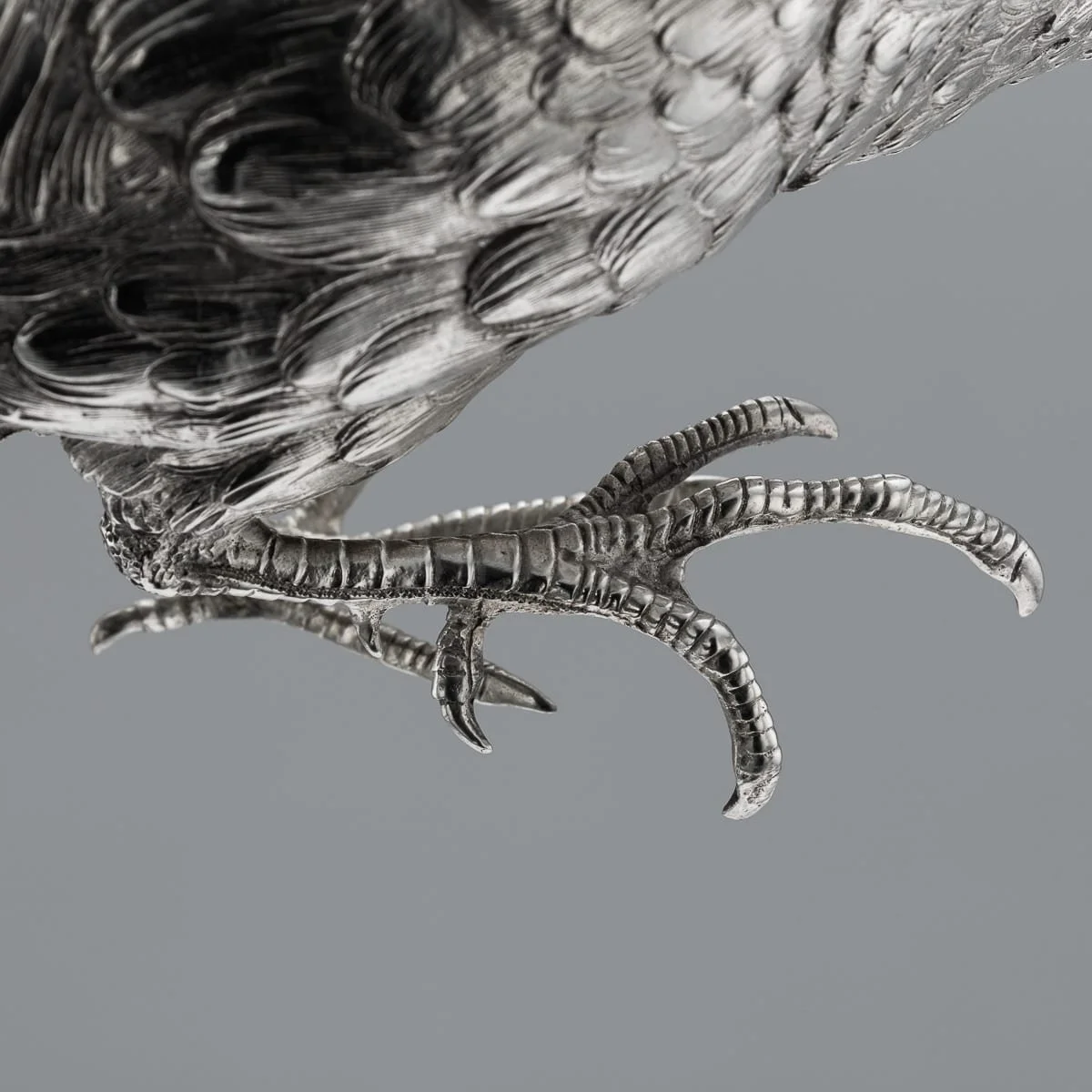PUSHKINS.COM - A00126 - ANTIQUE 20thC GERMAN SOLID SILVER PAIR OF PHEASANT STATUES, HANAU c.1920 - 31.jpg