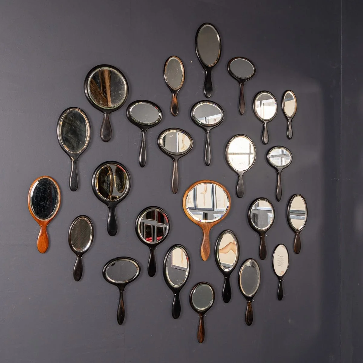 PUSHKINS.COM - Z12122 - ANTIQUE 19thC COLLECTION OF TWENTY FIVE WOODEN HAND MIRRORS - 04.jpg