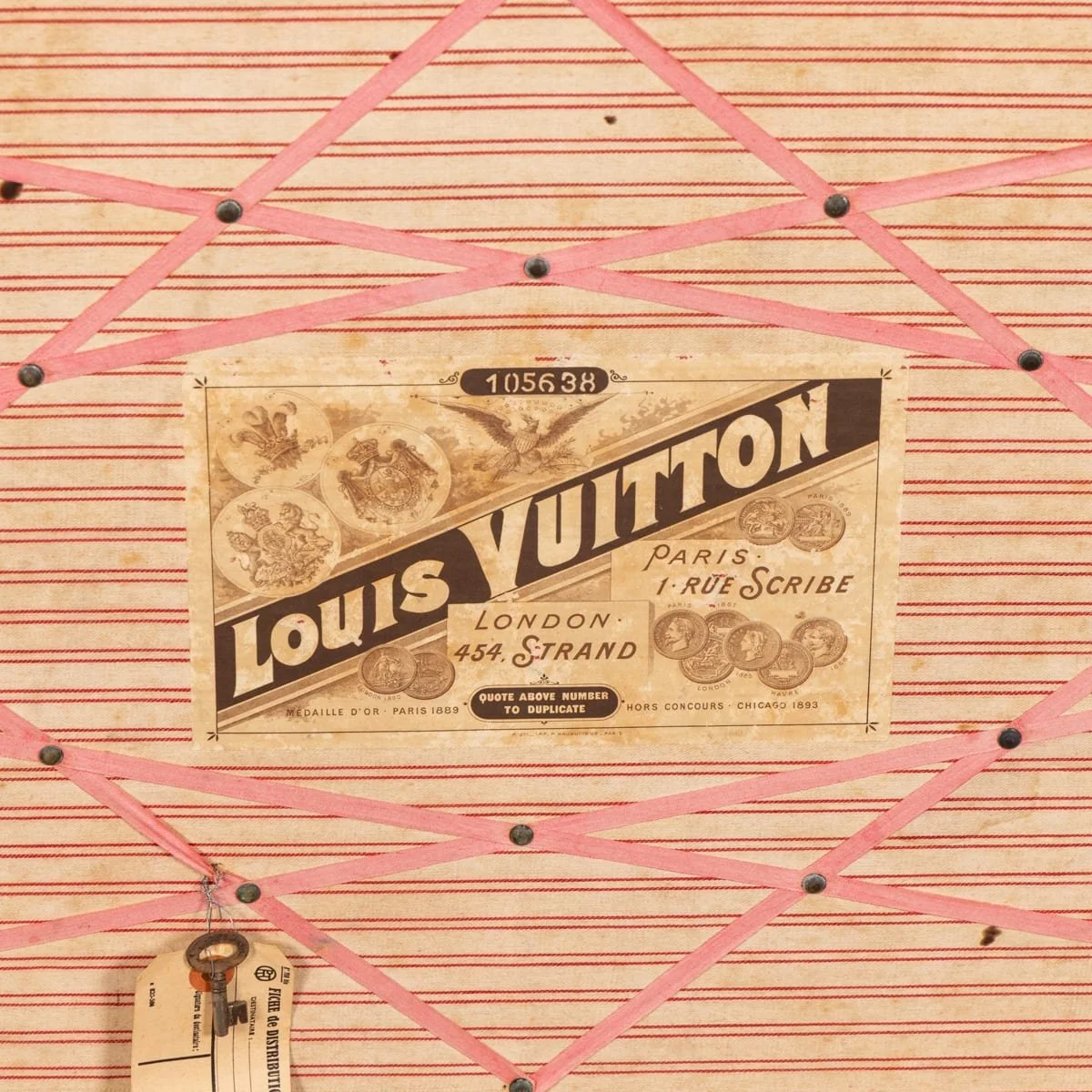 PUSHKINS.COM - B12264w - ANTIQUE 19thC LOUIS VUITTON TRUNK IN DAMIER CANVAS, FRANCE c.1890 - 17.jpg