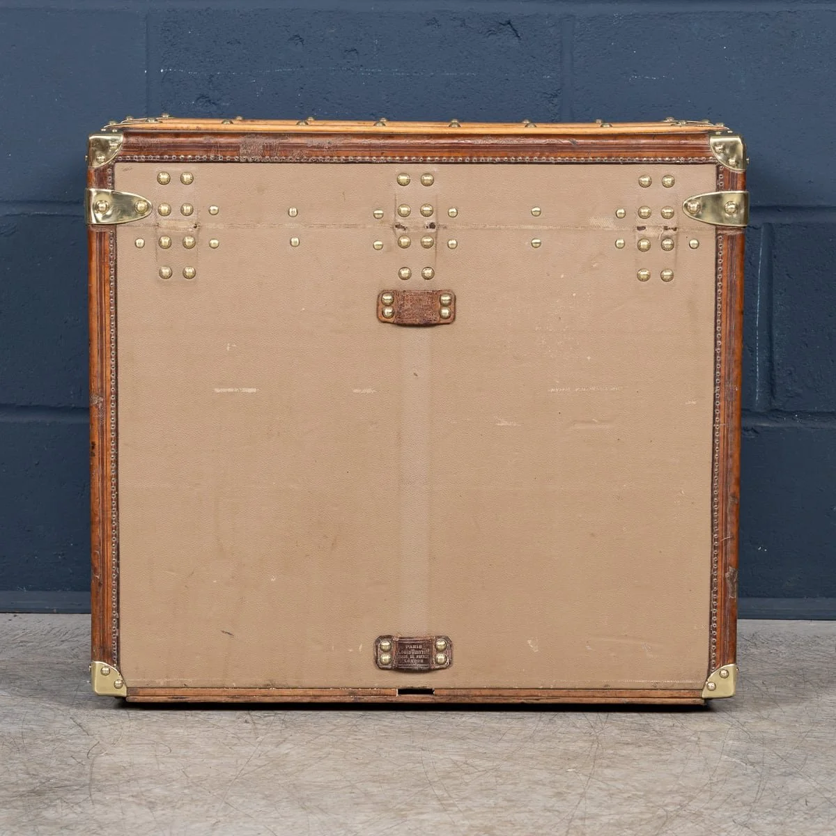 PUSHKINS.COM - ANTIQUE 20thC LOUIS VUITTON HAT TRUNK IN RARE %22VUITTONITE%22 CANVAS, FRANCE c.1900 - 1195.jpg