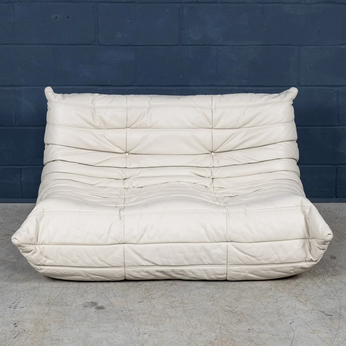 PUSHKINS.COM - 21stC CREAM LEATHER %22TOGO%22 TWO SEATER SOFA BY MICHEL DUCAROY FOR LIGNE ROSET - 3.jpg