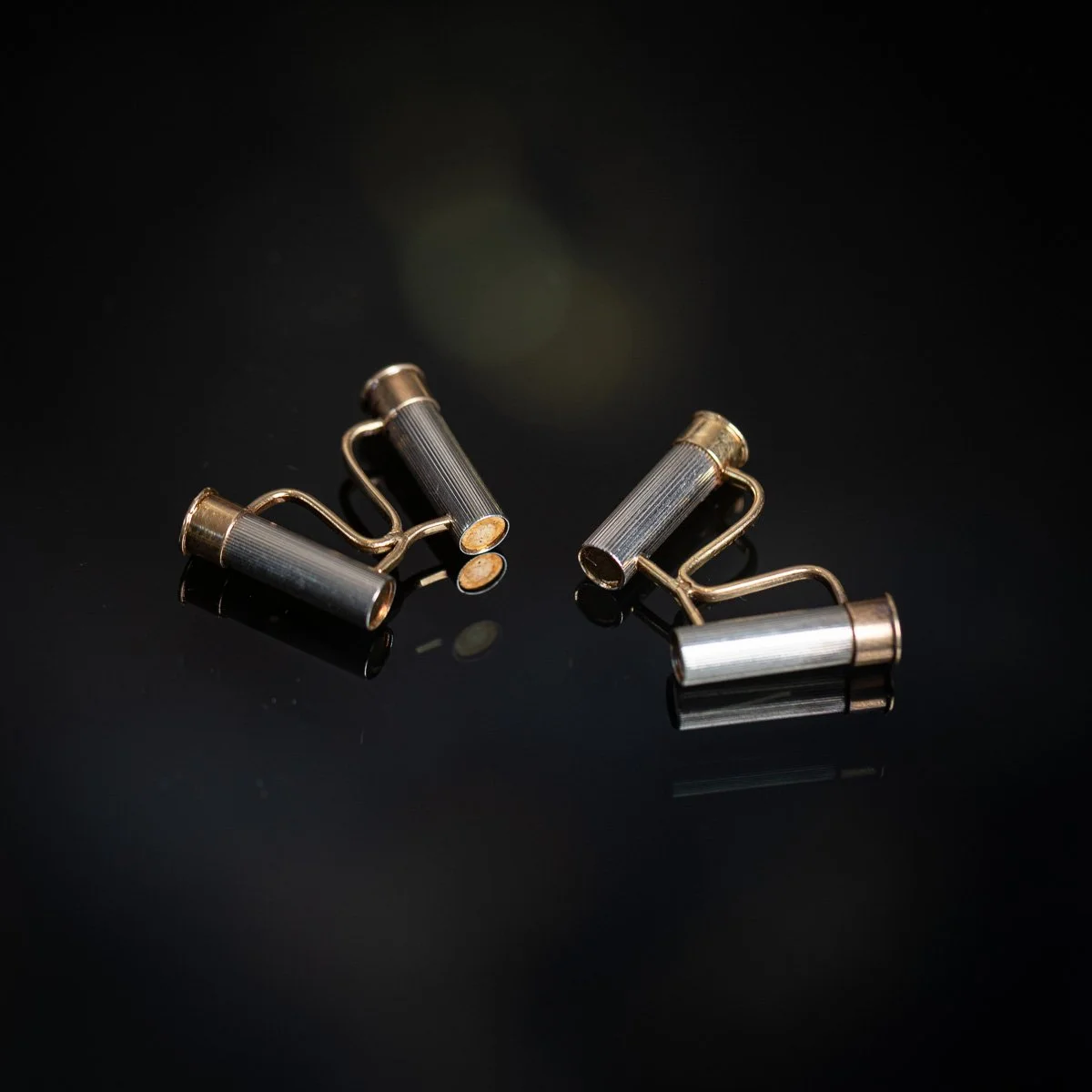 PUSHKINS.COM - J12508 - VINTAGE 20thC FRENCH PAIR OF SOLID SILVER SHOTGUN CARTRIDGE CUFFLINKS BY HERMÈS -  2.jpg