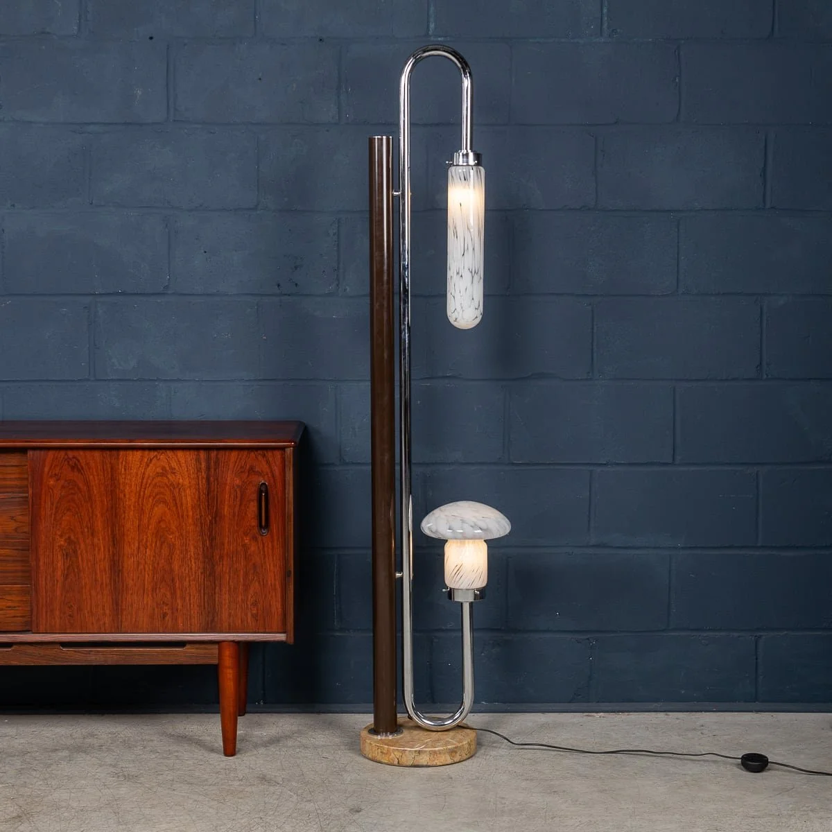 PUSHKINS.COM - 20thC ITALIAN CHROME & GLASS FLOOR LAMP BY CARLO NASON FOR MAZZEGA c.1970 - 3.jpg