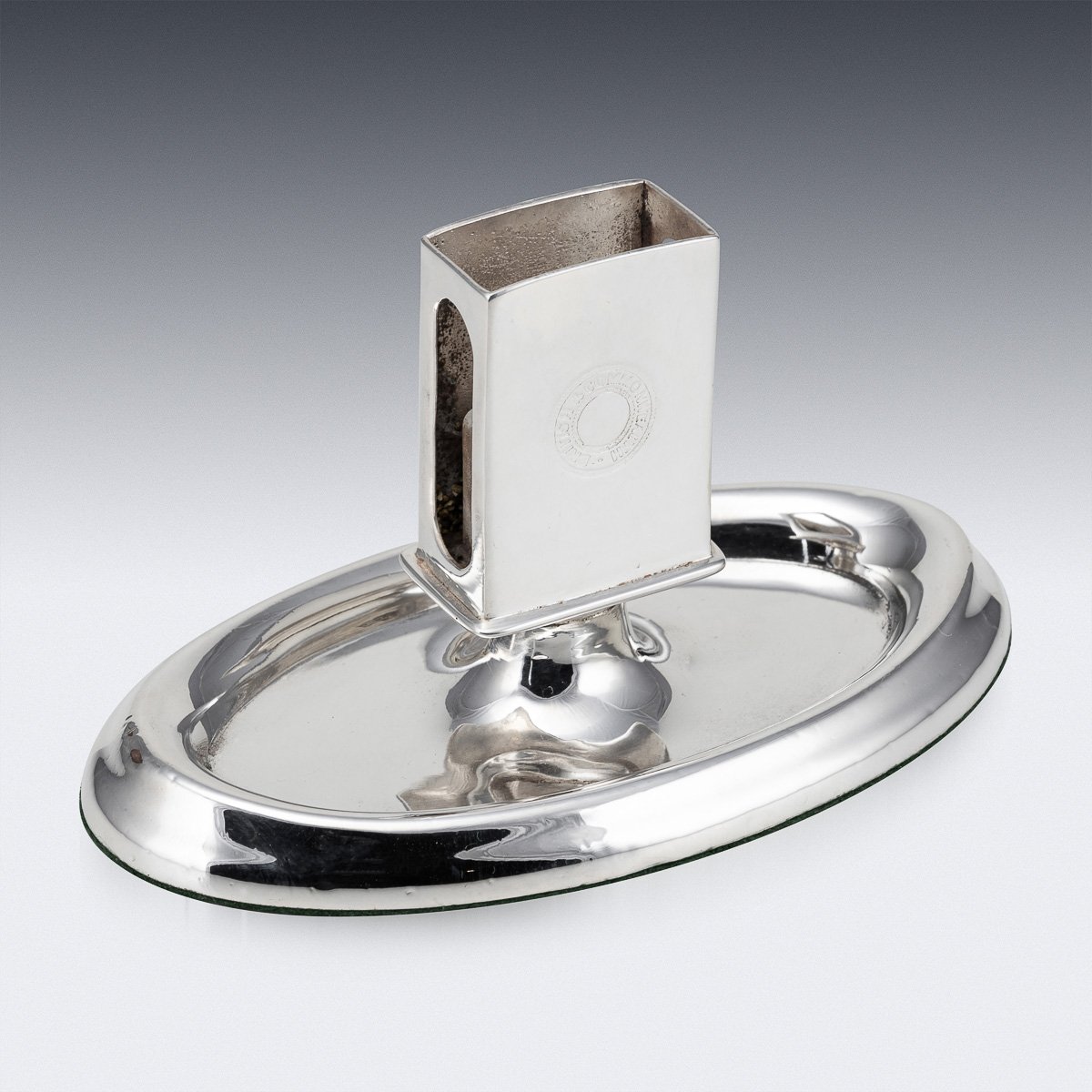 PUSHKINS.COM - D11360 - 20thC SILVER PLATE MATCHBOX HOLDER & ASHTRAY FROM RMS WINDSOR CASTLE c.1959 - 04.jpg