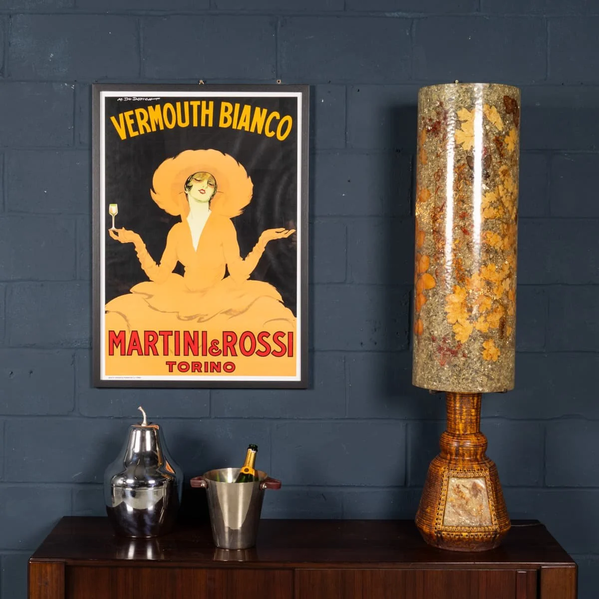 PUSHKINS.COM - B12363 - VINTAGE 20thC FRENCH ACCOLAY RESIN & BOTANICAL TABLE LAMP c.1970 - 06.jpg