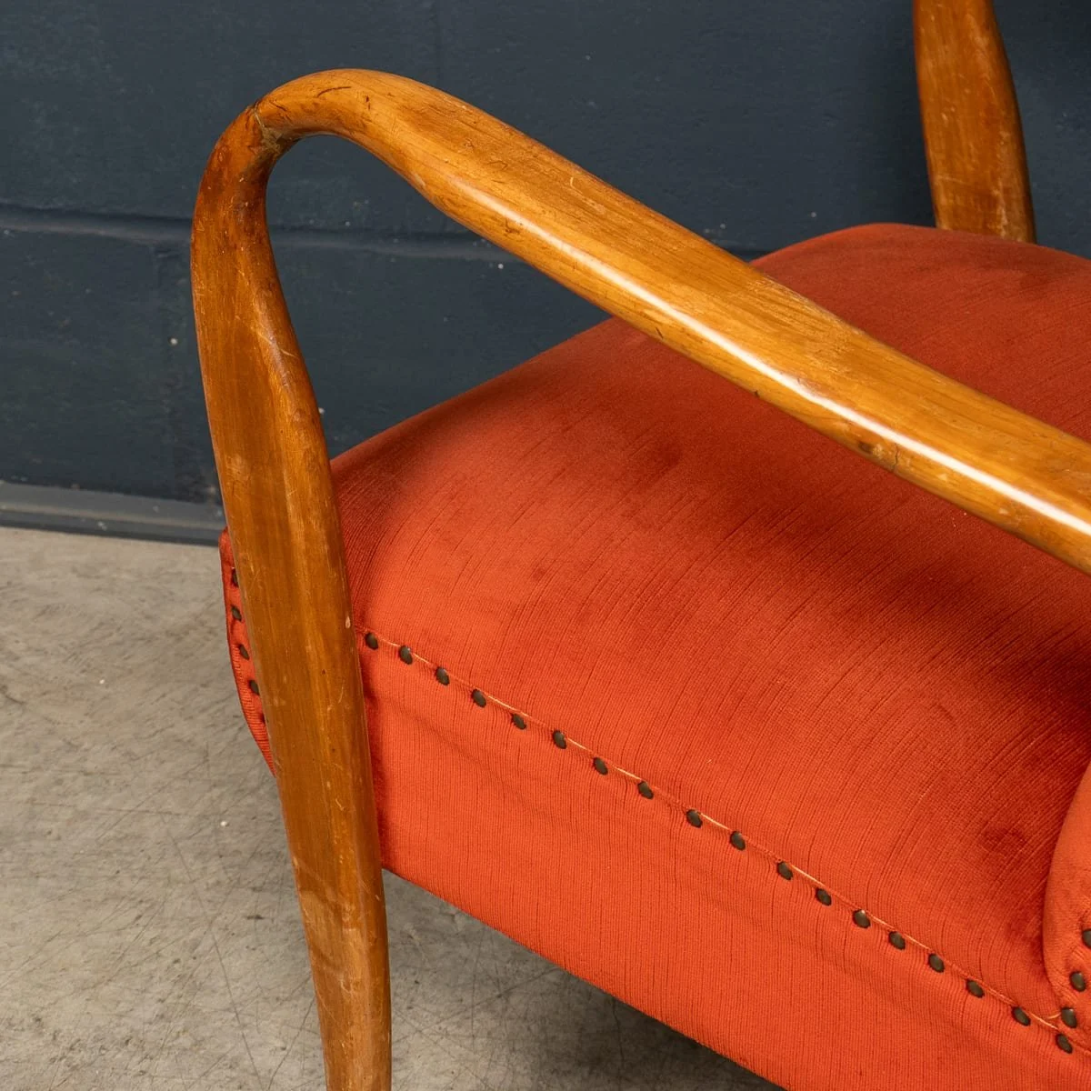 PUSHKINS.COM - B12789 - VINTAGE 20thC ITALIAN RED FABRIC ARMCHAIRS c.1950 - 17.jpg