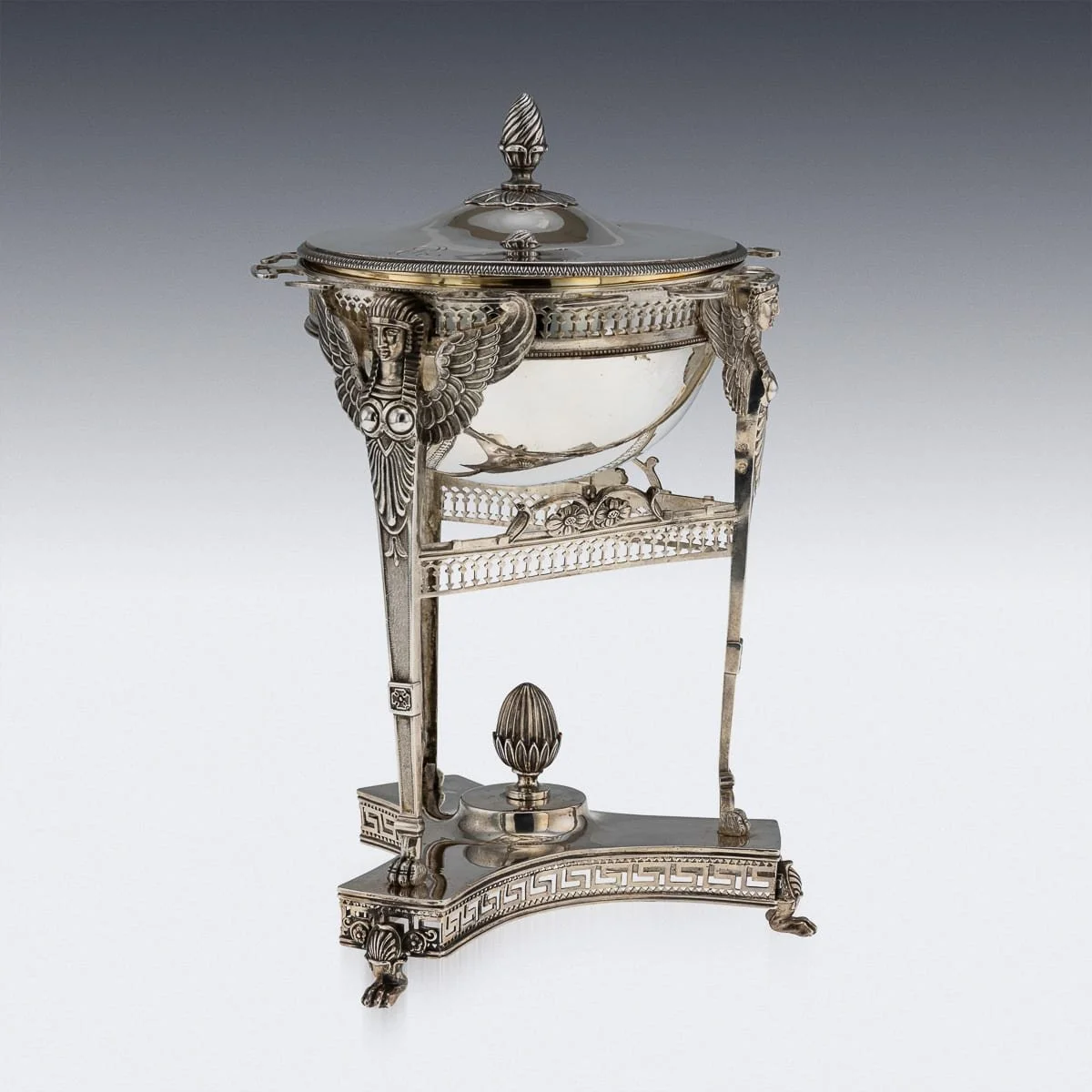 PUSHKINS.COM - N12170 - ANTIQUE 19thC FRENCH EMPIRE SOLID SILVER CONFITURIER & TWELVE SPOONS SET c.1800 - 10.jpg