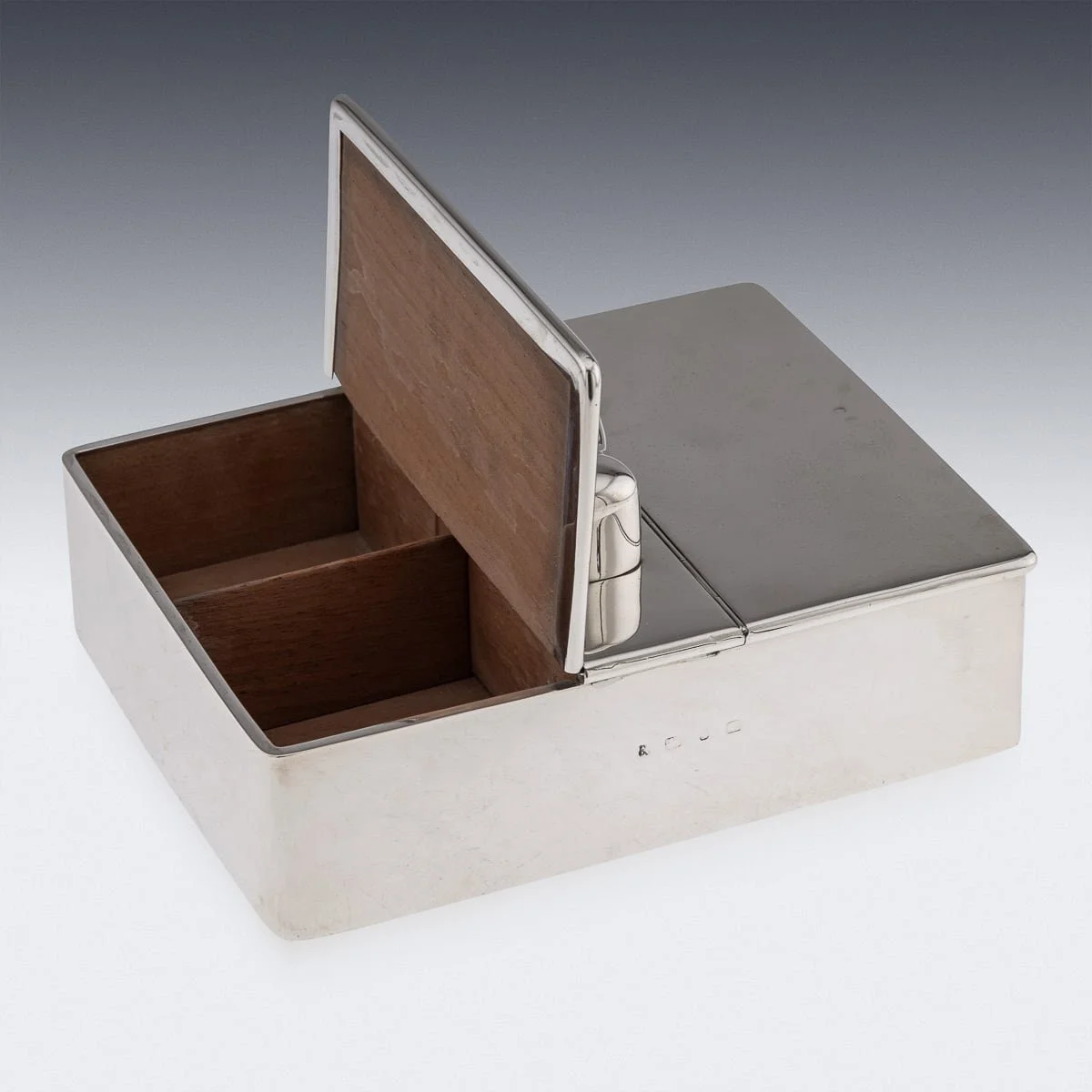 PUSHKIN'S - ANTIQUE 19thC VICTORIAN SOLID SILVER CIGAR BOX c.1890 - 7.jpg