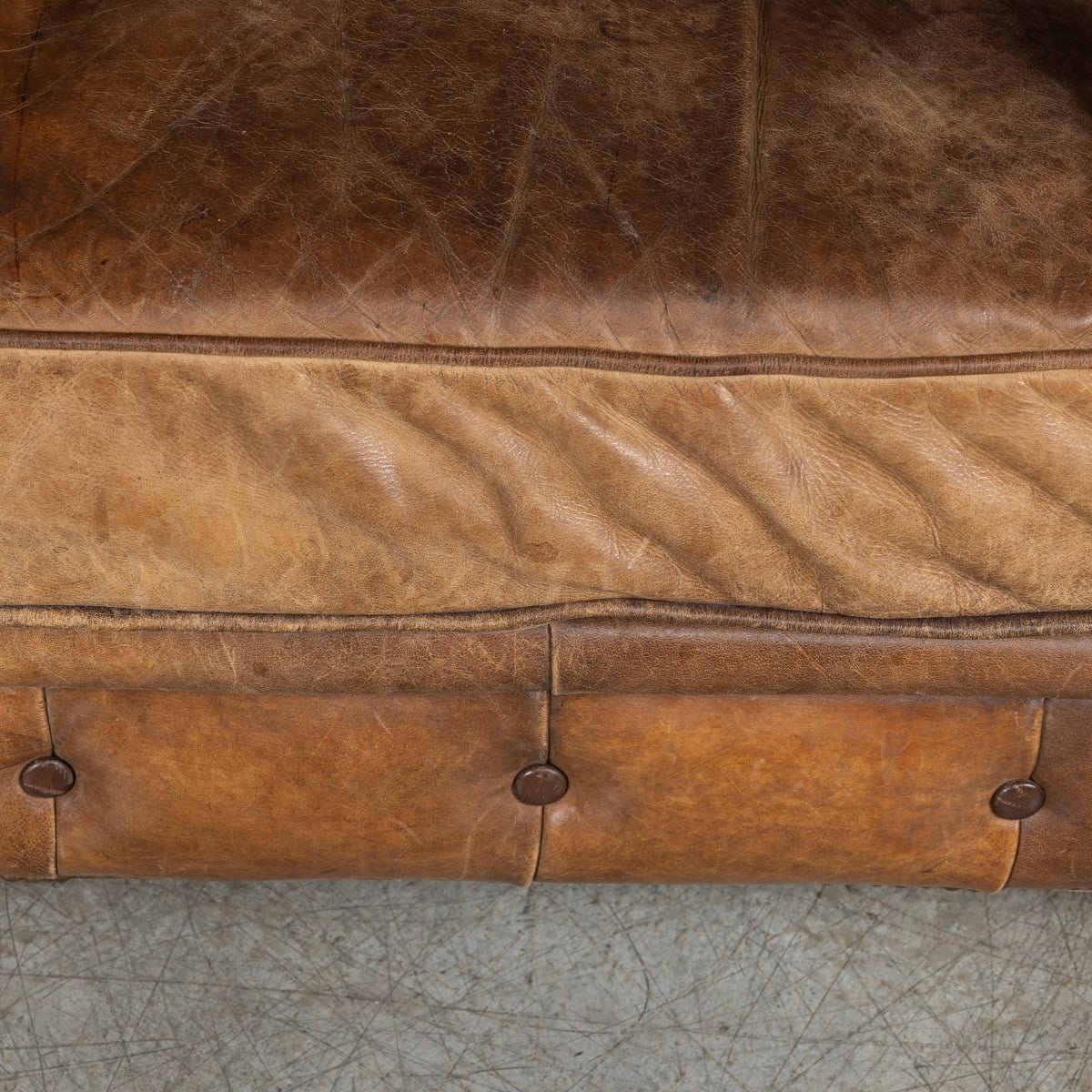 PUSHKINS.COM - B11240 - VINTAGE 20thC ENGLISH BROWN LEATHER CHESTERFIELD ARMCHAIR BY HALO - 19.jpg